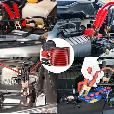 Produktbild von Starthilfekabel Set - Überbrückungskabel - 1000 A - 4 m - 30 mm² - Kupfer & Gummiisoliert - 12V/24V - Rot
