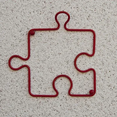 Produktbild von Designer Kleiderhaken "Puzzle" 20 cm Garderobe Wandhaken Haken aus Metall / Farbe: Rot