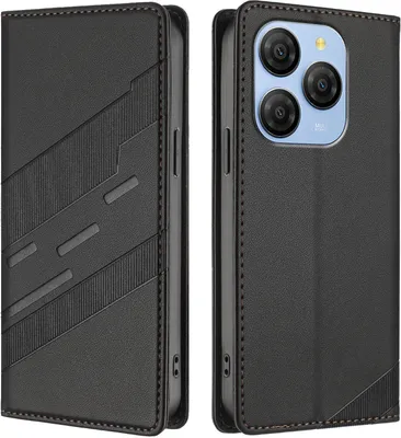 Produktbild von Hülle für Blackview Shark 9, Kunstleder Brieftaschen Handyhülle mit Kartenfach und Standfunktion Schwarz