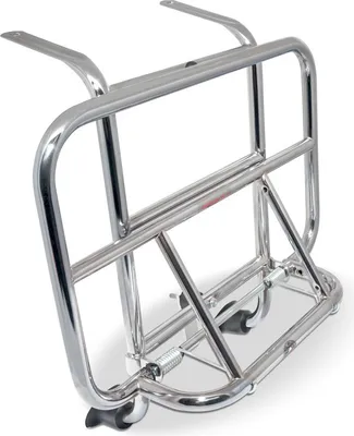 Immagine prodotto di Portapacchi Parimor A.M.S Cuppini cromato, dimensioni 38 x 25 cm, pieghevole, per Vespa ET2 50