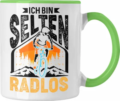 Produktbild von Trendation - Ich Bin Selten Radlos Tasse Geschenk für Fahrradfahrer Radfahrer Rennradfahrer Biker Lustiger Spruch (Grün)