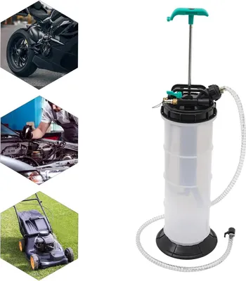 Zdjęcie produktu dla Próżniowa pompa do odsysania oleju i płynów – ręczna i pneumatyczna – pojemność 7,5 l – 4 węże