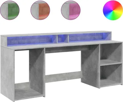 Obrázok produktu pre vidaXL LED stôl betón sivý 200x55x91 cm materiál na báze dreva