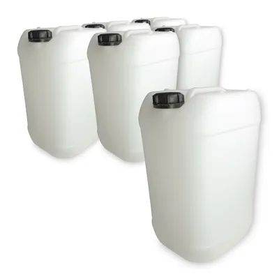 Produktbild von 6 Stück Leerkanister aus HD-PE, DIN 61, natur (25 Liter), lebensmittelecht