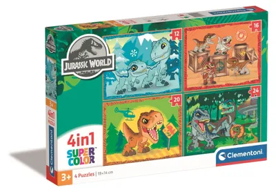 Produktbild von Clementoni Jurassic World Super Kolor 4er Puzzle-Set
