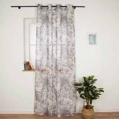 Produktbild von Vorhang mit Ösen Leinestruktur natur 140x280cm