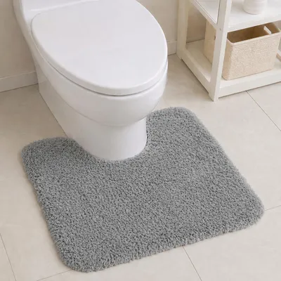 Produktbild von Toilettenmatte U-förmig, 50 x 40 cm, grau, Mikrofaser, für das Badezimmer