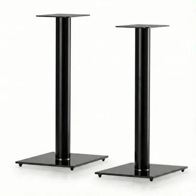 Imagen del producto de Soportes para altavoces de 60 cm, color , juego de 2 unidades, fabricados en aluminio y vidrio templado