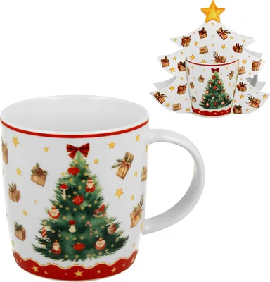 Image de Tasse en porcelaine dans un coffret cadeau Arbre de Noël 3