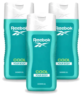 Image de 3 flacons de gel douche Reebok Cool Your Body - 400 ml - Pack avantageux - 3 pièces