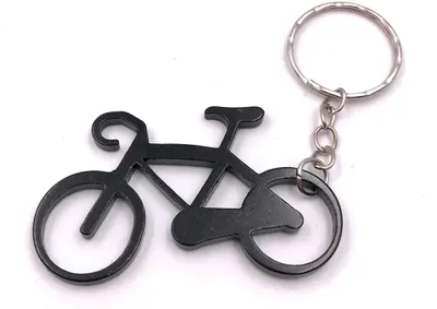 Obrázok produktu pre Onwomania prívesok na kľúče bicykel čierny plochý kovový prívesok