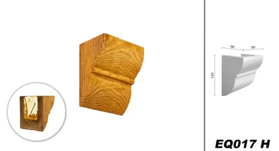 Produktbild von DECO WOOD Balkenkonsole rustikal aus Polyurethane, Dekokonsole, PolyurethanKonsole Holzoptik (hellbraun - 6x10cm) Rohrabdeckung Dekorkonsole Holzimitat