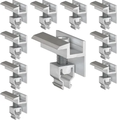 Produktbild von 10x Endklemme Klickfix silber 30-40mm Solarmodul Halterung Modulklemme Solar Modul Klemme Befestigung Halterung PV Montage Panel Aluminium Profil