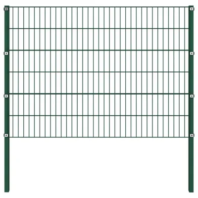 Produktbild von vidaXL Zaunelement mit Pfosten Eisen 349 x 120 cm Grün