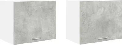 Immagine prodotto di vidaXL, pensile da parete, 2 pezzi, grigio cemento e bianco, materiale composito di legno