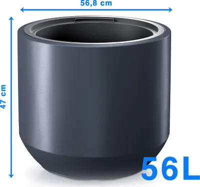 Zdjęcie produktu dla Doniczka Donica Ogrodowa 56,8 Cm Okrągła Na Taras Do Ogrodu Domu Antracytowa