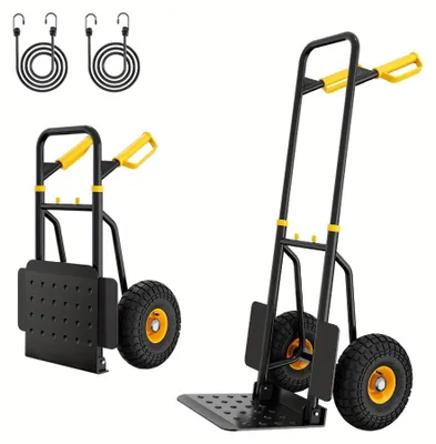 Immagine prodotto di Carrello manuale - Carrello robusto per il trasporto - Carrello pieghevole - Carrello di carico - Trolley - Capacità di carico: 150 kg - Maniglia regolabile