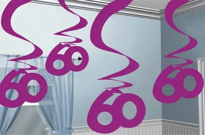 Produktbild von 5 Swirl Girlanden 60. Geburtstag "Pink Shimmer"