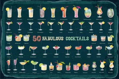Produktbild von vianmo Holzschild 12x18 cm Alkohol 50 Fabulous Cocktails Drinks