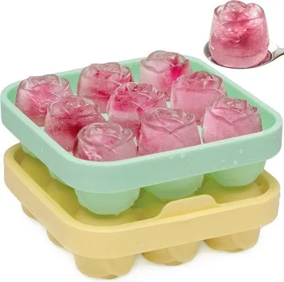 Productafbeelding van Siliconen IJsblokjesvorm met Rozen en Hartjes voor Cocktails en Dranken