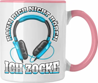 Produktbild von Trendation - Gamer Tasse Geschenk Jungen Zocker Mitbringsel Männer Tassen Zocken Gaming Geschenkideen PC Kinder Zubehör Spruch Lustig (Rosa)