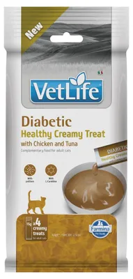 Zdjęcie produktu dla Farmina Vet Life Diabetic Creamy przysmak dla kota kurczak tuńczyk 4x15g