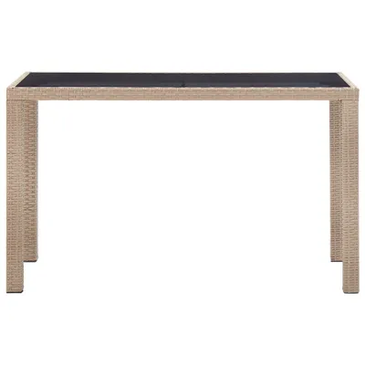Image de vidaXL Table de jardin beige 123x60x74 cm Poly rotin