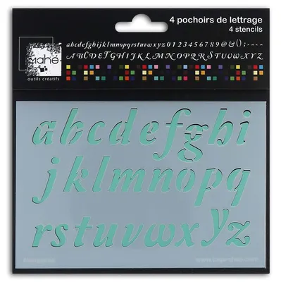 Stencil-Schablone Alphabet, transparent, 21 x 30 cm, Kunststoff