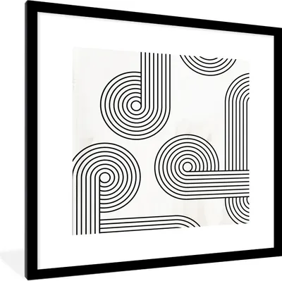 Produktbild von MuchoWow® Gerahmtes Poster Kunst - Abstrakt - Kreis 40x40 cm - Poster mit Schwarzem Bilderrahmen Wandposter Rahmen Foto Bilder - Poster - Plakat im Rahmen