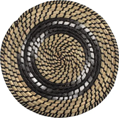 Produktbild von H&H Set mit 6 Tischsets aus Seegras in farbigem, rundem Stroh, 38 cm