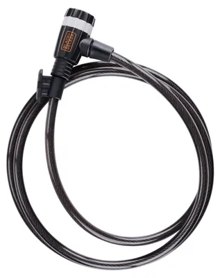 Obrázok produktu pre BLACK+DECKER Káblový zámok BXCHBL7002 Zámok na bicykel Vhodný na bicykel, motorku a skúter Dĺžka 180 cm Teplota do -20 ºC Čierna