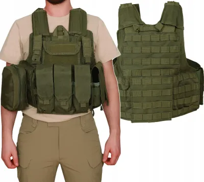 Zdjęcie produktu dla Męska kamizelka airsoftowa Dominator "CIRAS Maritime" z systemem Molle do paintballa na świeżym powietrzu, oliwkowa