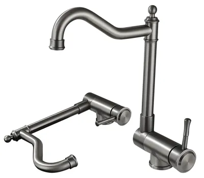 Klappbare Küchenarmatur Grau, 180° drehbar, 6,5 cm Höhe
