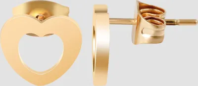Produktbild von Akzent Edelstahl Ohrstecker mit Herz, silberfarbig