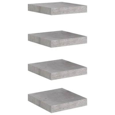 Zdjęcie produktu dla Półki ścienne, 4 szt., szarość betonu, 23 x 23,5 x 3,8 cm, MDF