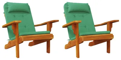 Image de vidaXL Coussins pour chaise, 2 pièces, tissu Oxford, vert, 58 x 77 x 4,5 cm