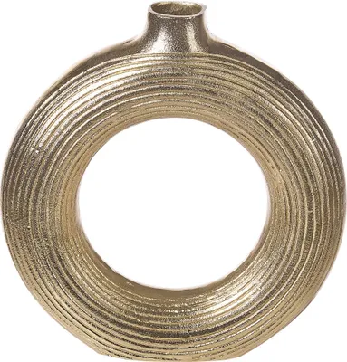 Produktbild von BELIANI Dekovase Gold Aluminium Donut Form 40 cm Hoch Dekoration Deko Wohnaccessoire für Wohnzimmer Schlafzimmer Flur