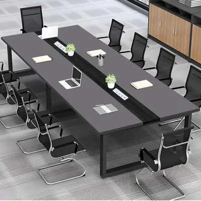 Zdjęcie produktu dla Stół konferencyjny z systemem zarządzania kablami, wymiary 360x100x74 cm, nowoczesny design, idealny do biura