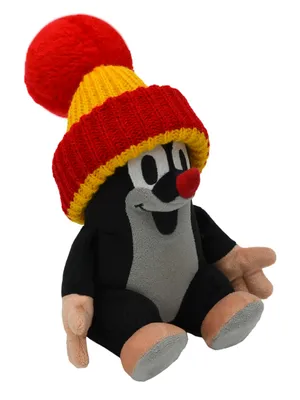 Produktbild von Kuscheltier Der kleine Maulwurf mit roter Mütze sitzt 20 cm Schwarz/Rot, 48902H