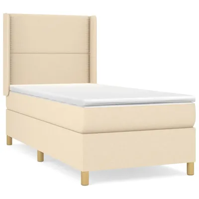 Produktbild von vidaXL Boxspringbett mit Matratze Creme 90x190 cm Stoff