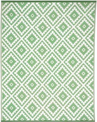 Productafbeelding van Famanu buitentapijt, zachtgroen, 180 x 280 cm - geometrisch patroon