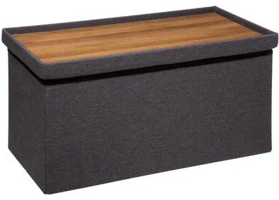 Produktbild von Sitzhocker mit Ablagefach, groß, Farbe schwarz - Atmosphera
