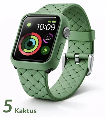Produktbild von Apple Watch Silikon Armband + Case Bumper Hülle - Für Apple Watch 45 mm, 5# Kaktus