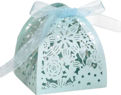 Produktbild von 50 Packungen Hochzeit Gunst Boxen Laser Cut Boxen, Kleine Party Gunst Box, Süßigkeiten Schokolade Geschenk-Boxen