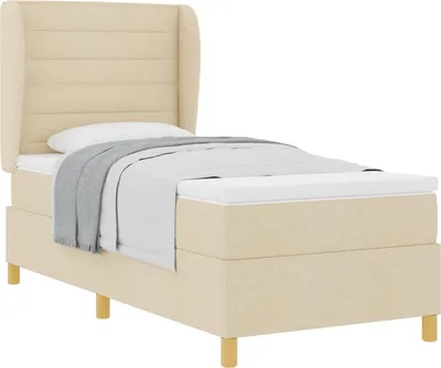 Immagine prodotto di Letto a molle con materasso Crema 200 x 100 cm Tessuto