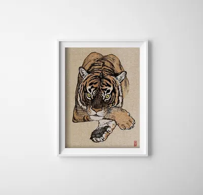 Produktbild von Poster - Canvas - Leinwand - 29,7 cm x 42 cm - Tiger Toshi Yoshida