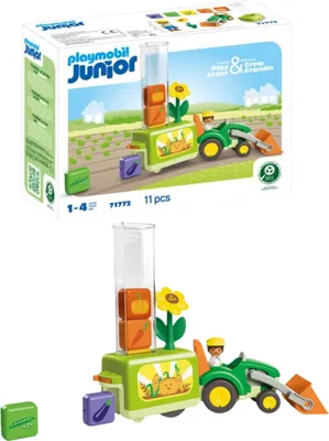 Produktbild von PLAYMOBIL 71773 JUNIOR: Traktor mit lustiger Pflanzmaschine