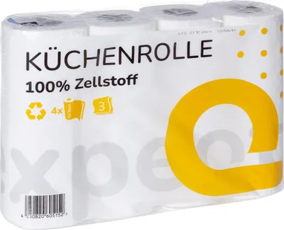 Produktbild von Tissue24 Küchenrolle 3-lagig aus Zellstoff – 32 Rollen | Hochweiß, saugstark & reißfest | Für Haushalt, Gastronomie & Gewerbe