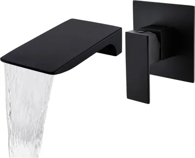 Produktbild von Badezimmer-Wandmontagearmatur - schwarz - Metall