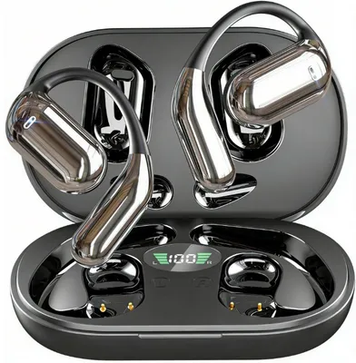 Produktbild von Bone Conduction Kopfhörer Bluetooth, Open-Ear Sport Ohrhörer Kabellos mit Mikrofon, IPX7 Wasserdicht Sport-Kopfhörer für iOS Android, Schwarz